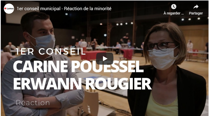 You are currently viewing [Vidéo] 1er conseil municipal : Réaction des élus, Erwann ROUGIER et Carine POUESSEL